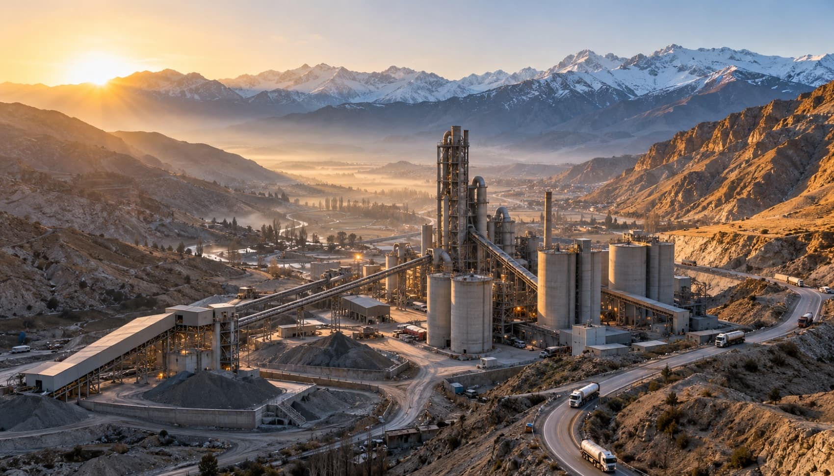 Cement plant in the mountains near Firuzkuh